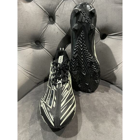 NEW Sz 11.5 Men Adidas Adizero Glow In The Dark Black Football Cleat IE5447 RARE - Picture 5 of 5